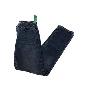 Blue High-Rise Straight Jeans | Slim Fit